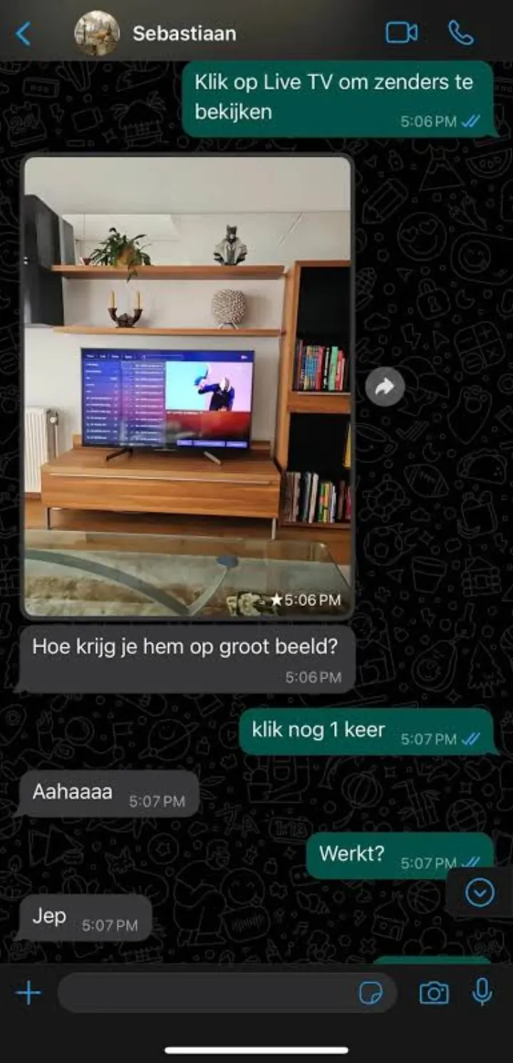 WhatsApp support chat: Aide installation